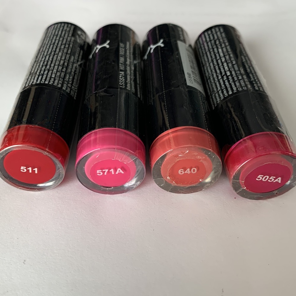 NYX-4 New Sealed Extra Creamy Lipstick in Chaos, Fig, Hot Pink & Shiva - Picture 6 of 8